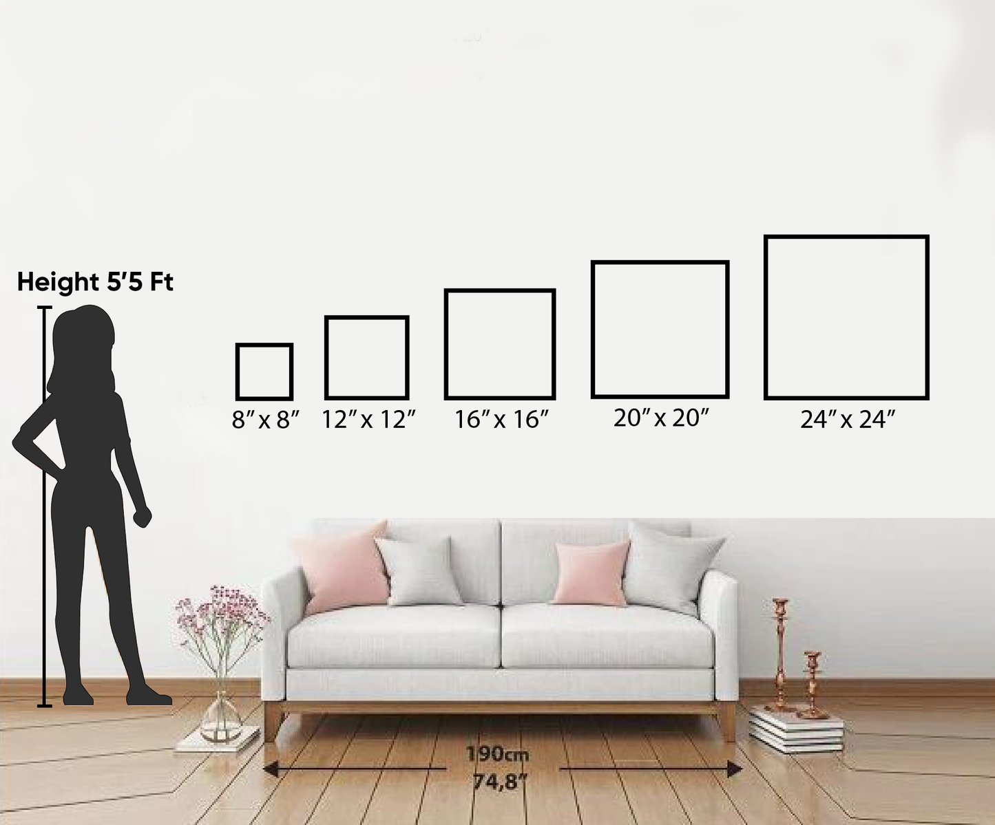 Soft Pink & Red Rose Canvas